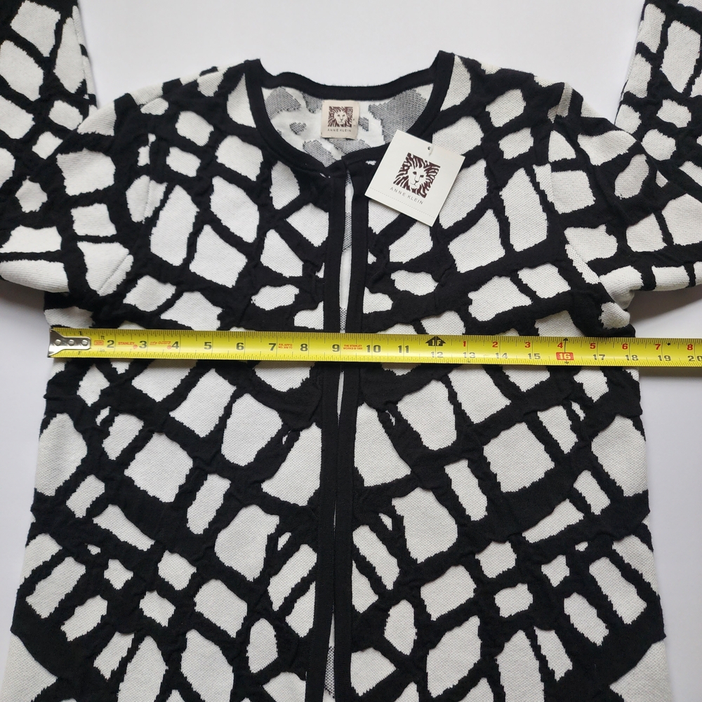 Anne Klein Black and White Patterned Jacket Sz Small - Picture 5 of 7